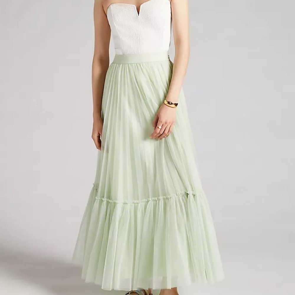 ANTHRO Flounce Tulle Maxi Skirt Geisha Designs